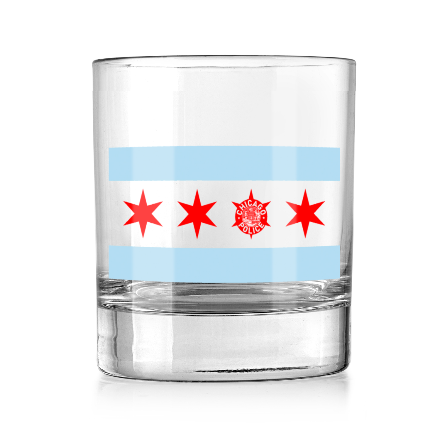 Chicago PD Flag Whiskey Glass