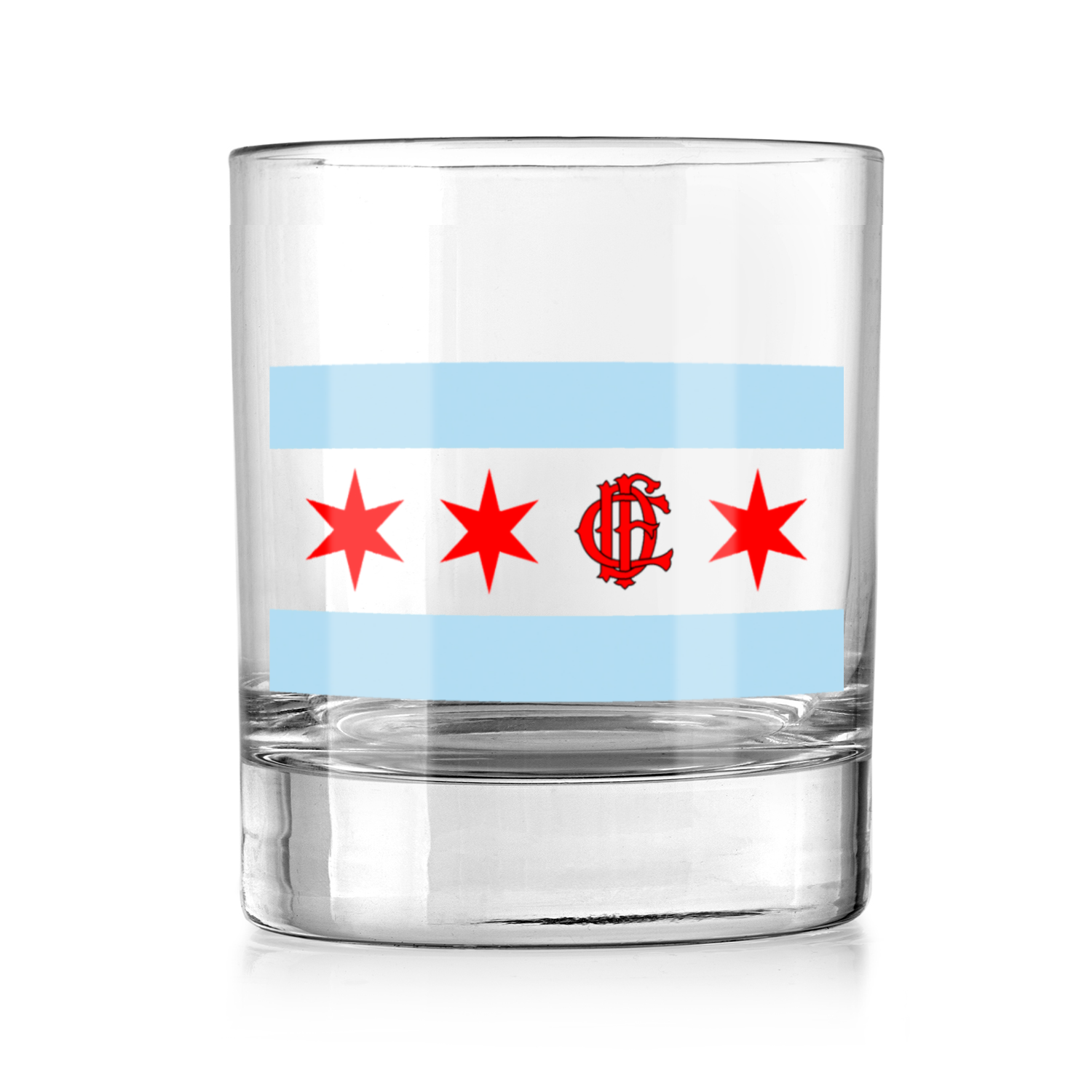 Chicago FD/EMT Flag Whiskey Glass