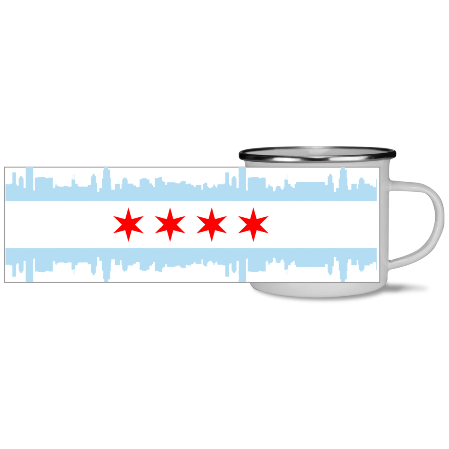 Chicago Skyline Flag Enamel Mug