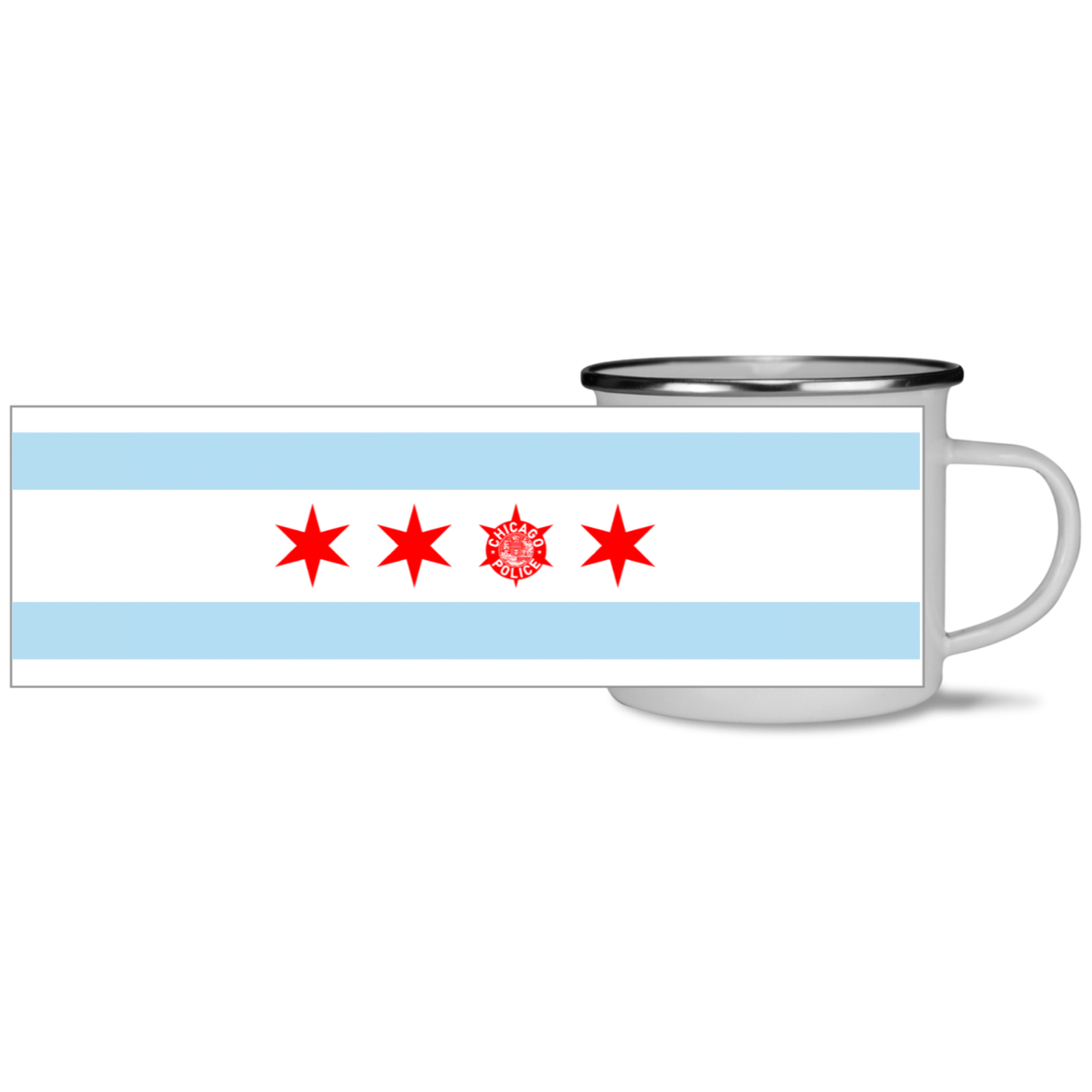Chicago PD Flag Enamel Mug