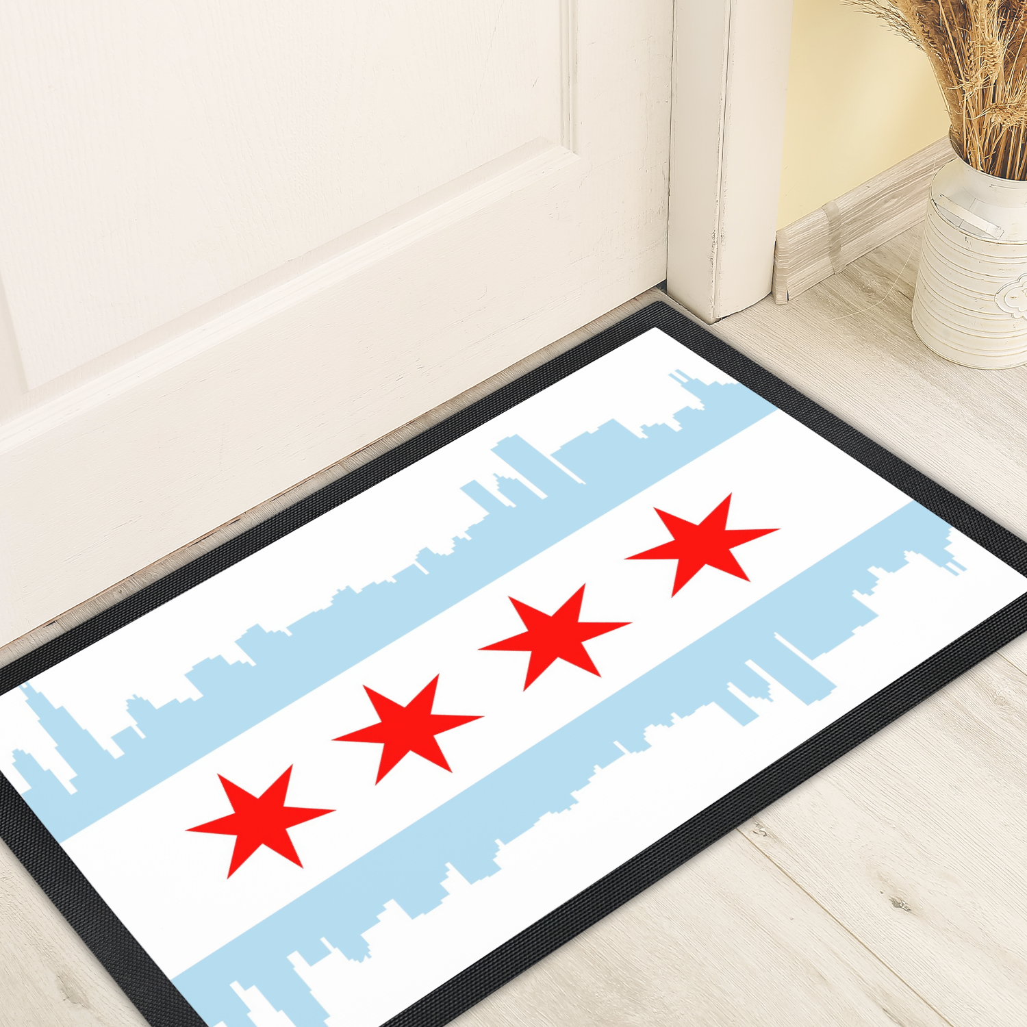 Chicago Skyline Flag Door Mat
