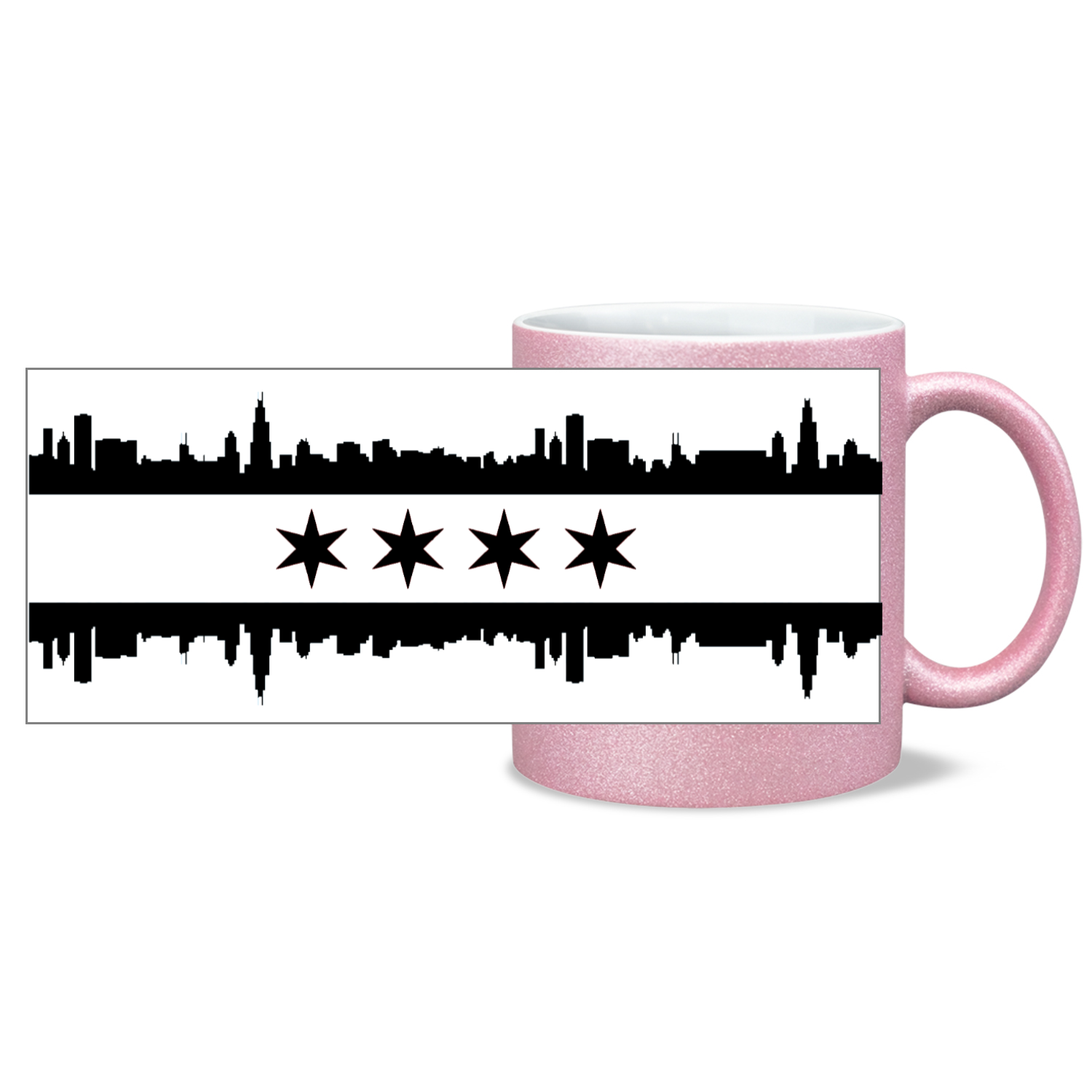 Chicago Skyline Flag 11oz Sparkling Mug