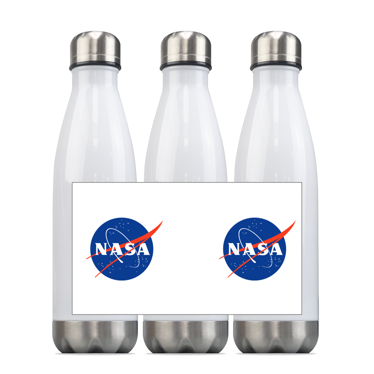 NASA Circle Logo Steel Slim Water Bottle