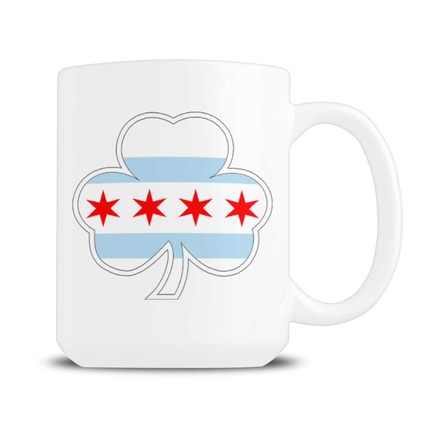 Chicago Flag Shamrock St. Patty's 15oz Mug