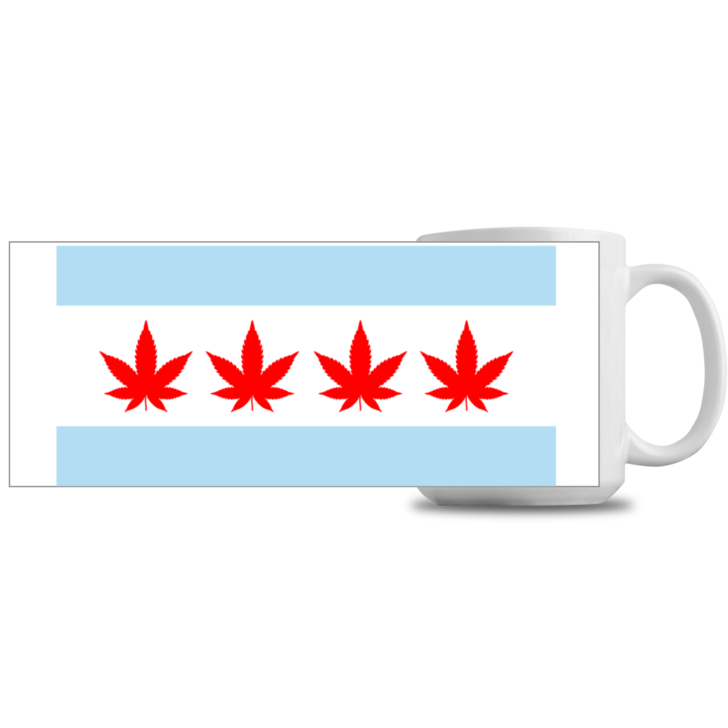 Chicago Flag Four Pot Leaf 15oz Mug