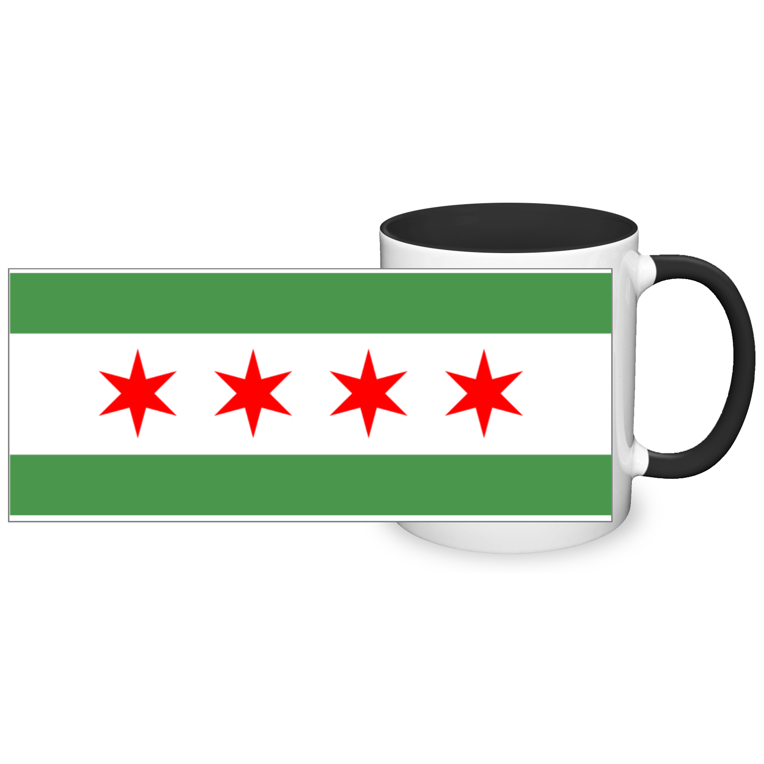 Chicago Flag Green River 11oz 2 Tone Mug