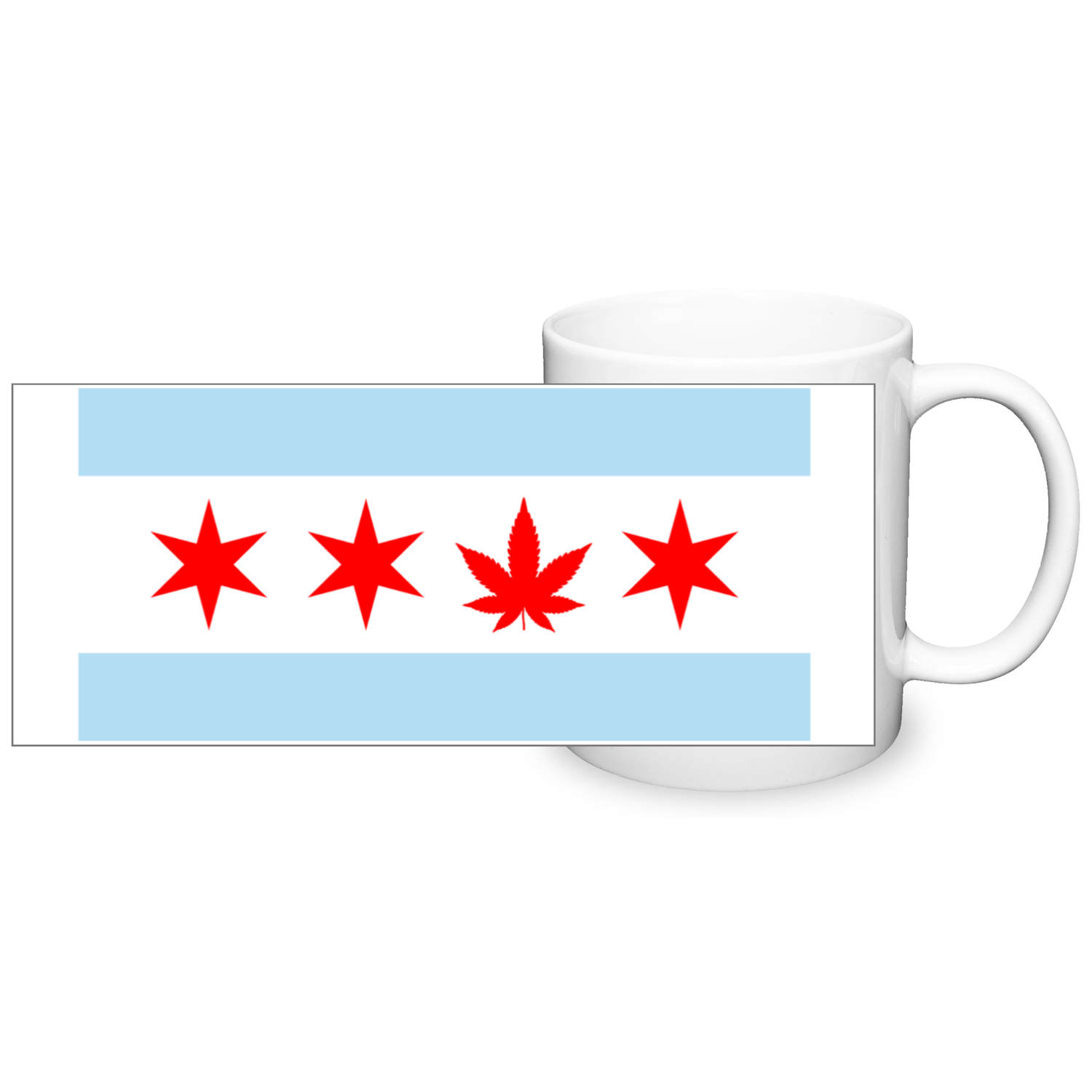 Chicago Flag Single Pot Leaf 11oz 2 Tone Mug