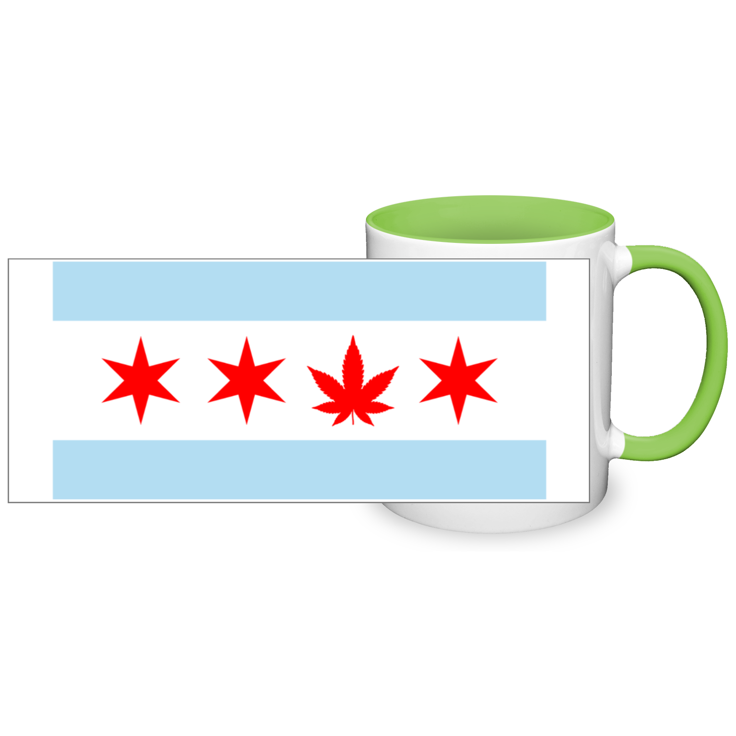 Chicago Flag Single Pot Leaf 11oz 2 Tone Mug