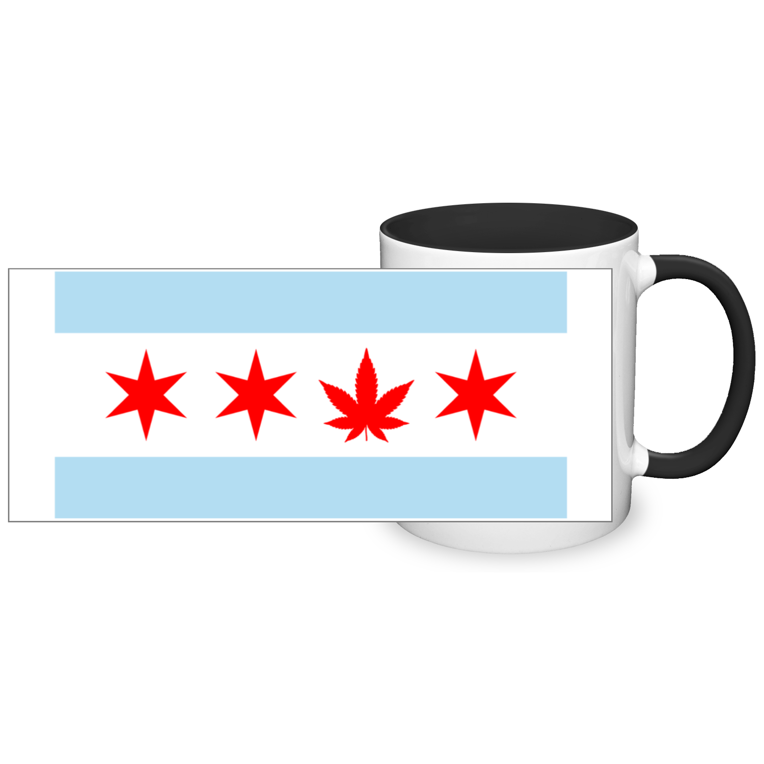 Chicago Flag Single Pot Leaf 11oz 2 Tone Mug