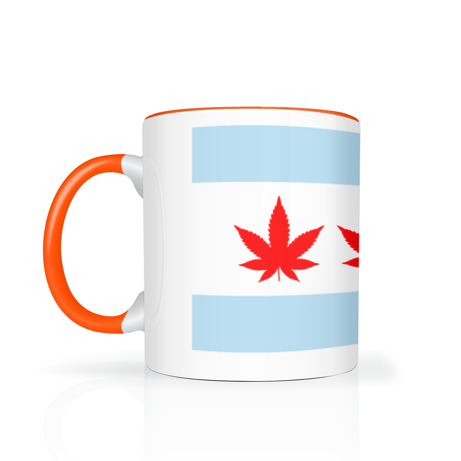 Chicago Flag Four Pot Leaf 11oz 2 Tone Mug