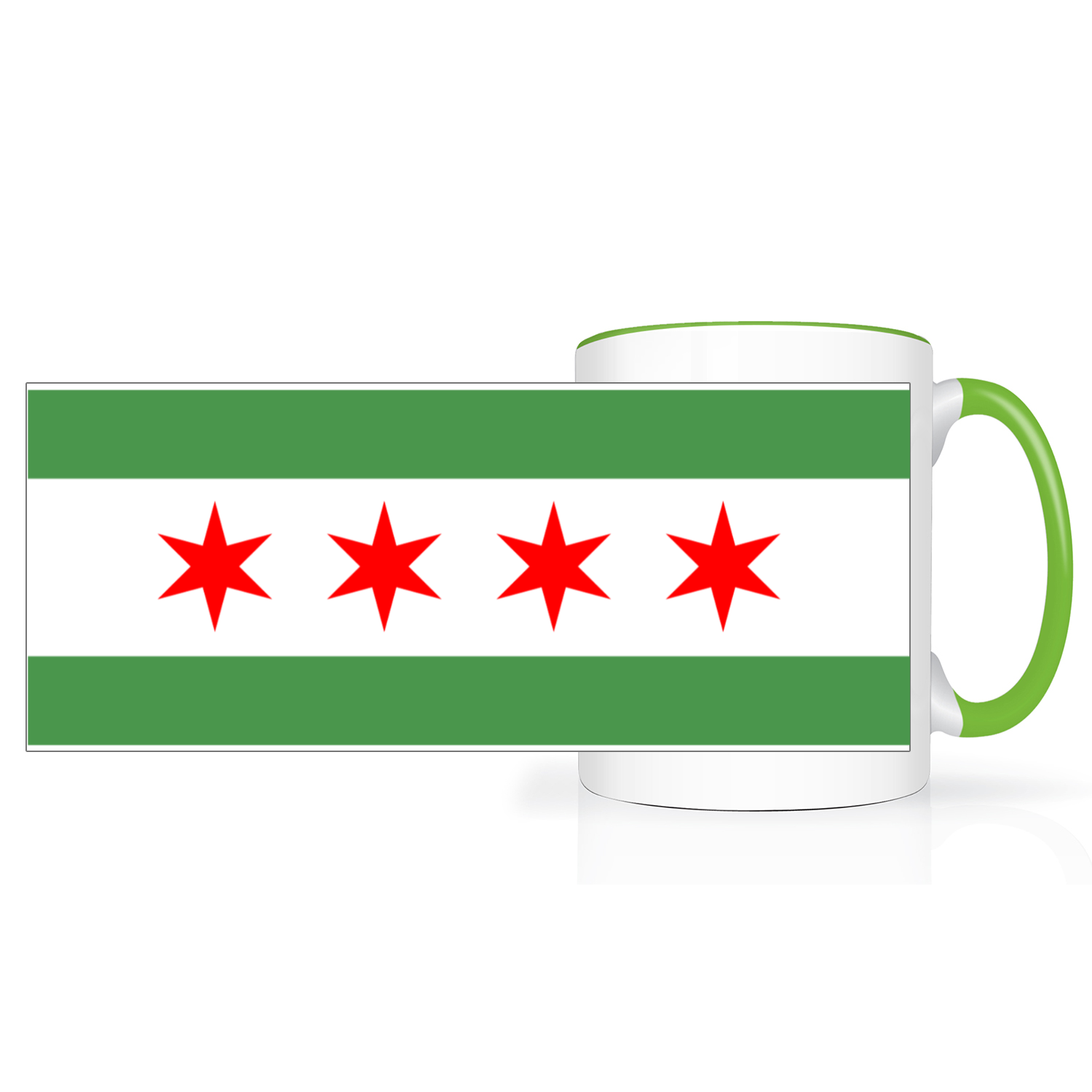 Chicago Flag Green River 2 Tone 15oz Mug