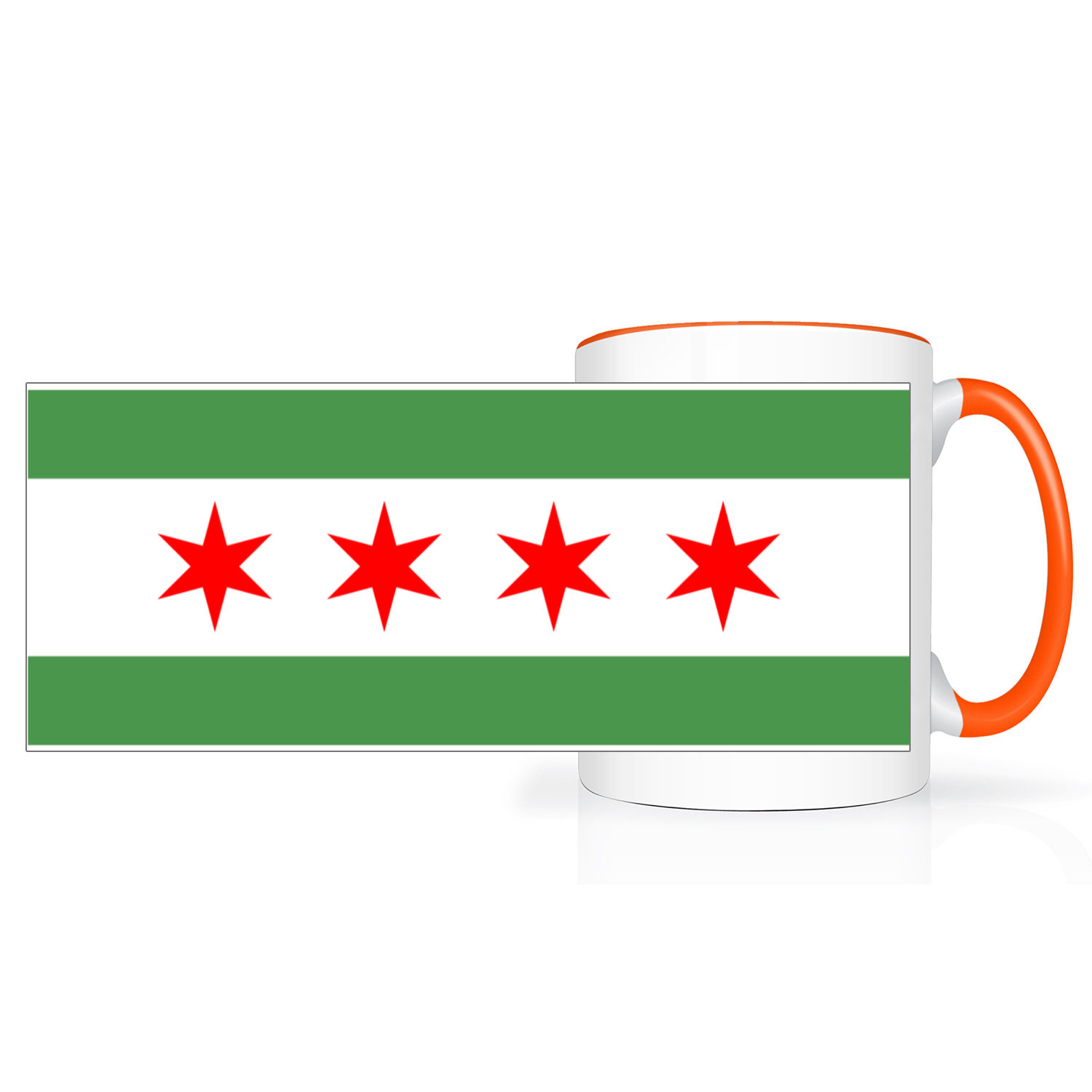 Chicago Flag Green River 2 Tone 15oz Mug
