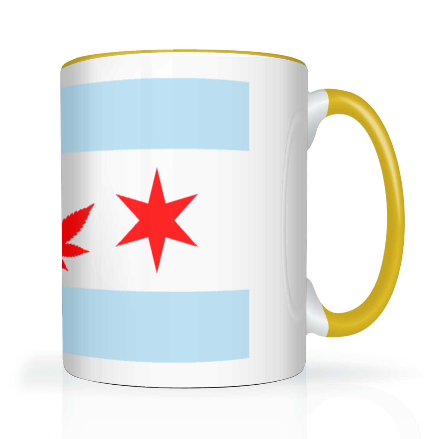 Chicago Flag Single Pot Leaf 2 Tone 15oz Mug