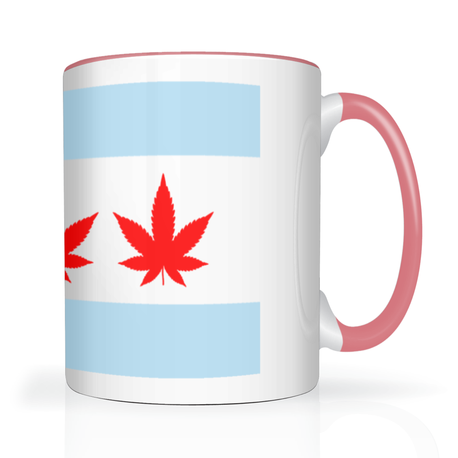 Chicago Flag Four Pot Leaf 2 Tone 15oz Mug