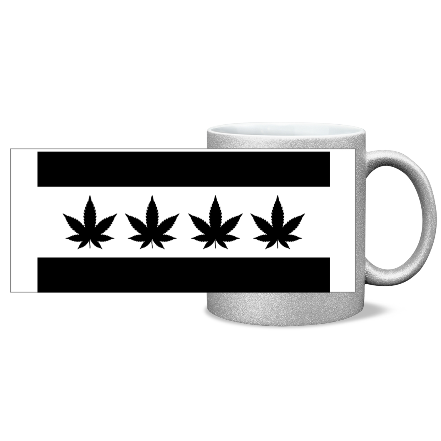 Chicago Flag Four Pot Leaf 11oz Sparkling Mug