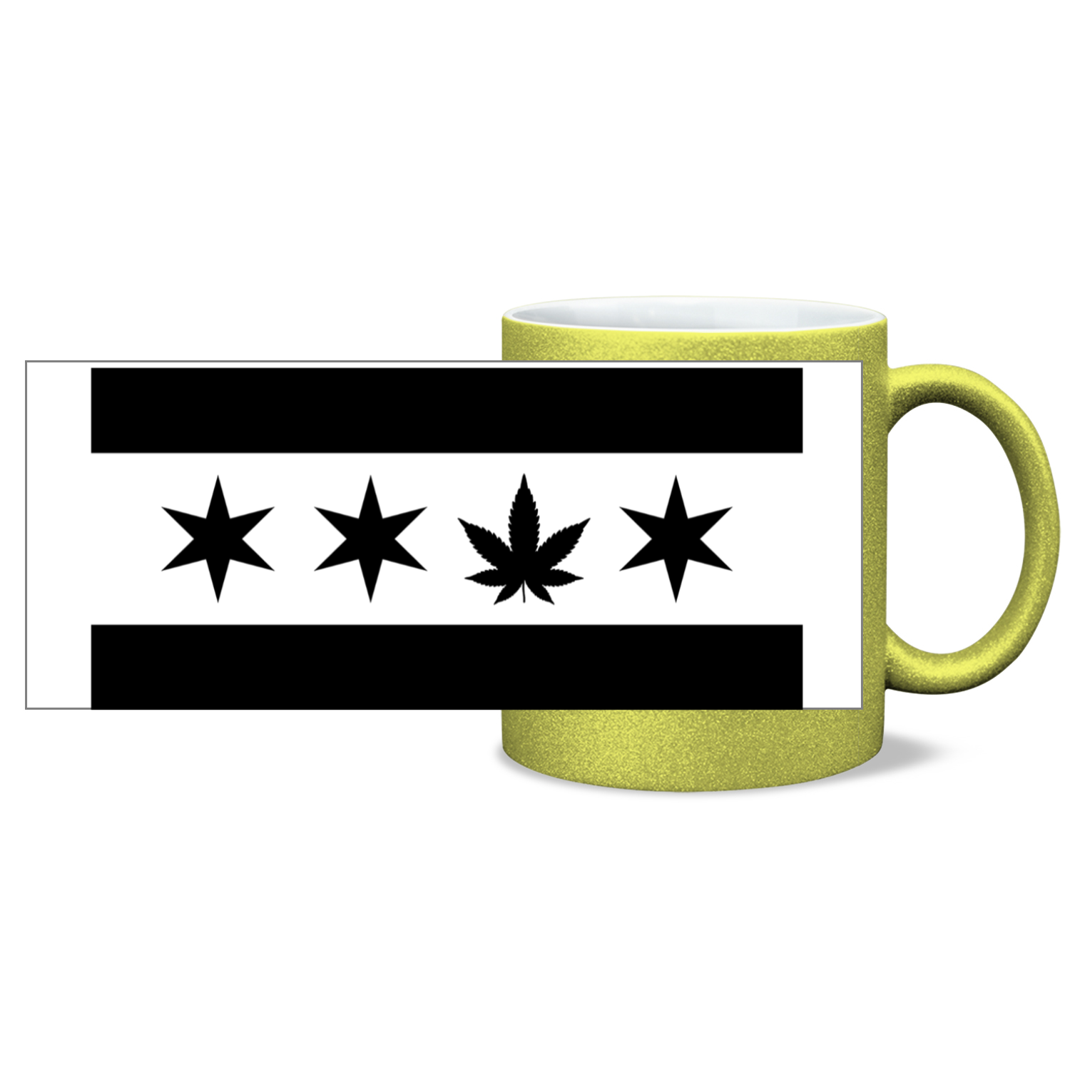 Chicago Flag Single Pot Leaf 11oz Sparkling Mug