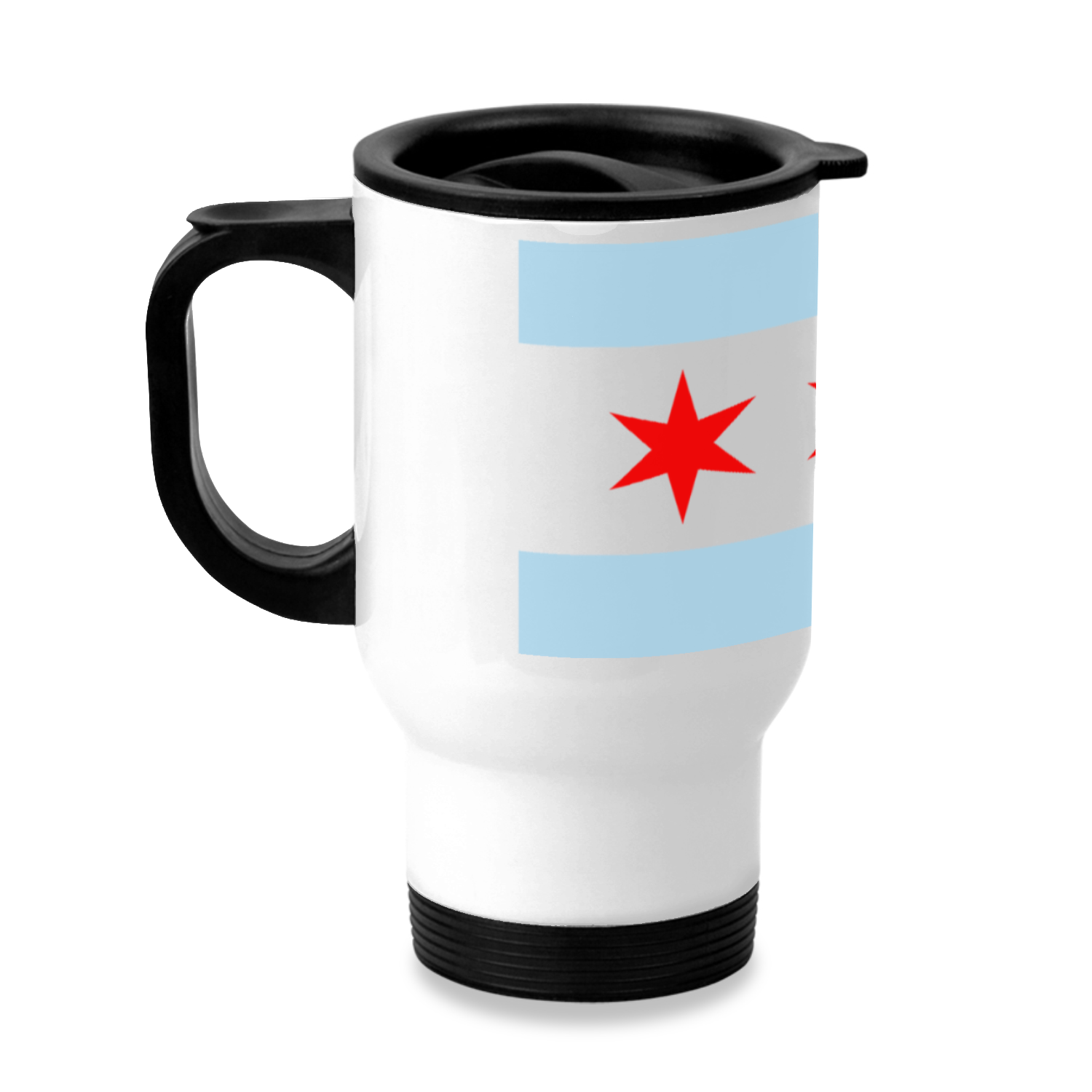 Chicago Flag Single Pot Leaf Stainless Steel Travel Mug