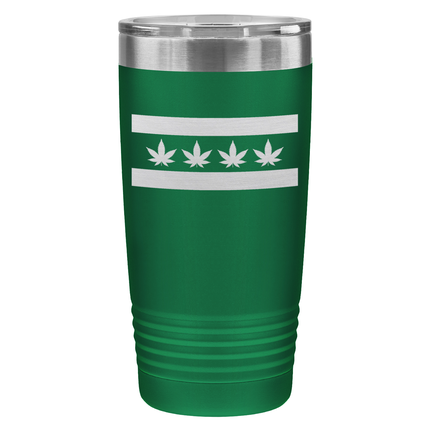 Chicago Flag Four Pot Leaf 20oz Lazer Tumbler