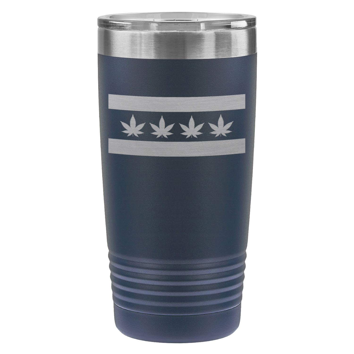 Chicago Flag Four Pot Leaf 20oz Lazer Tumbler