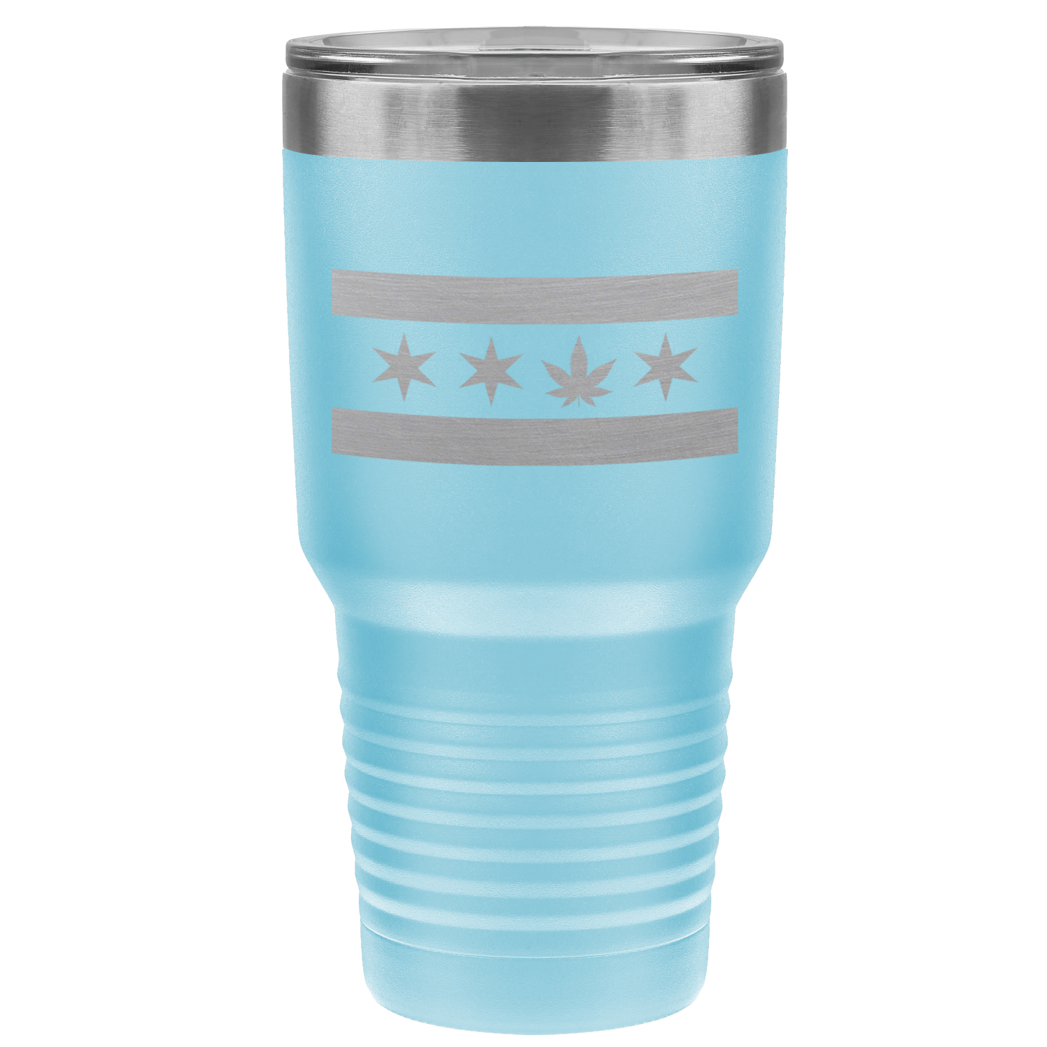 Chicago Flag Single Pot Leaf 30oz Lazer Tumbler