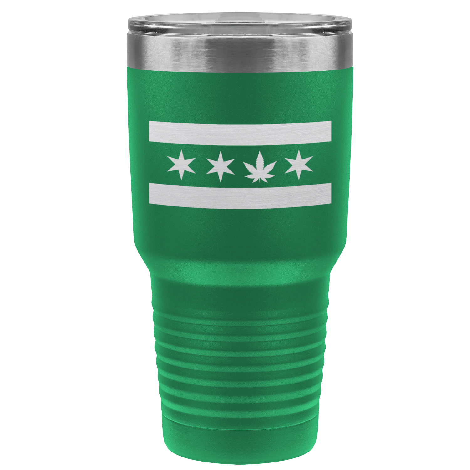 Chicago Flag Single Pot Leaf 30oz Lazer Tumbler