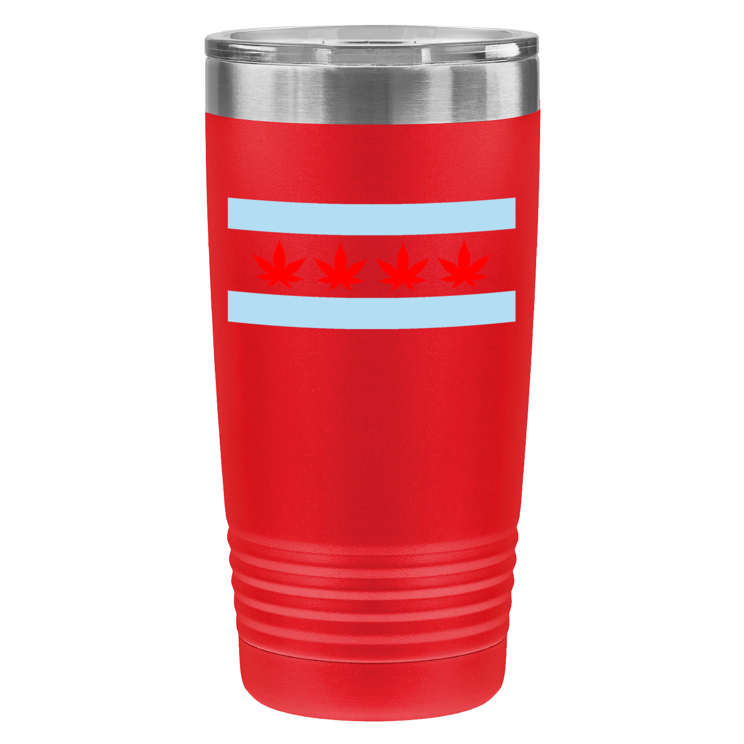 Chicago Flag Four Pot Leaf 20oz UV Tumbler