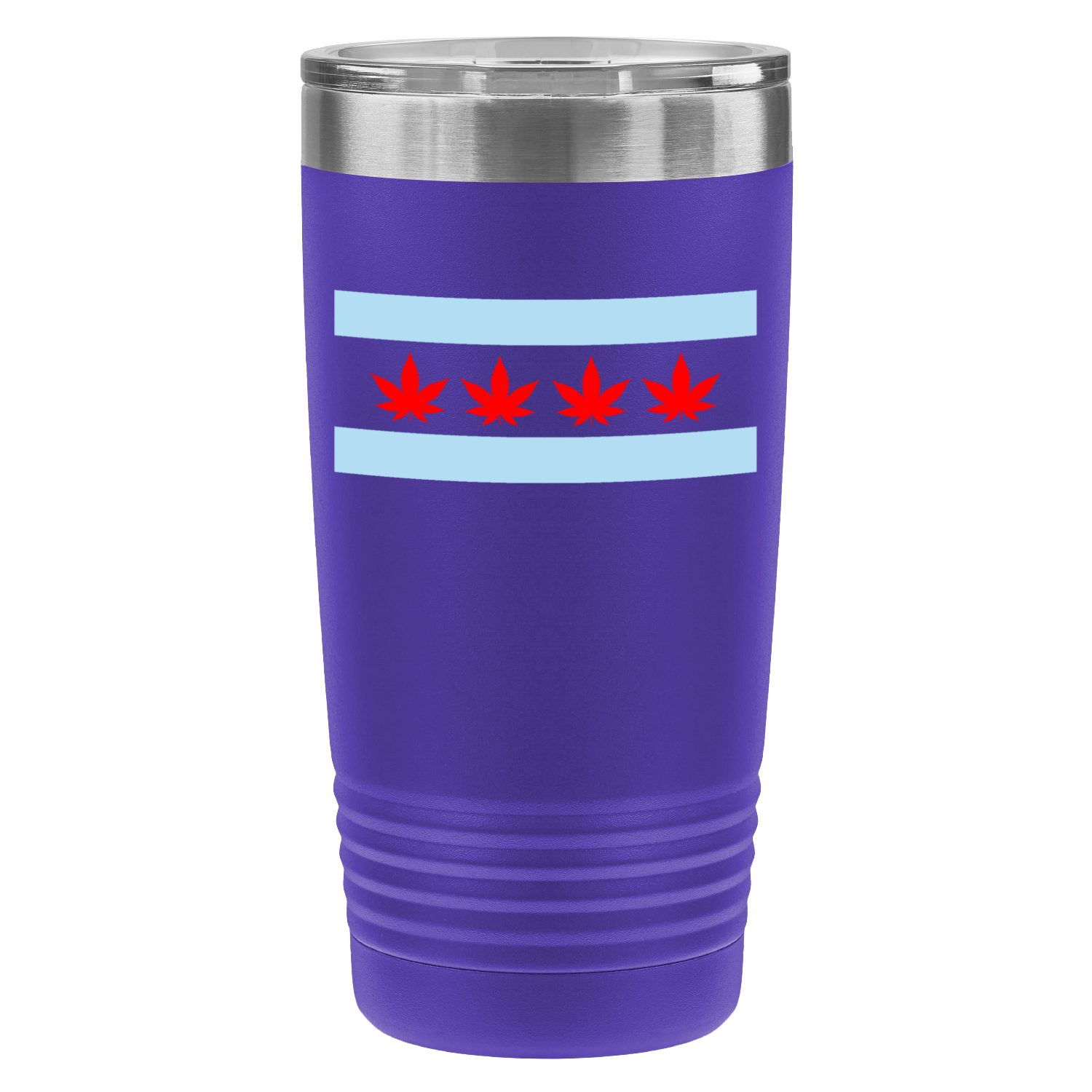 Chicago Flag Four Pot Leaf 20oz UV Tumbler