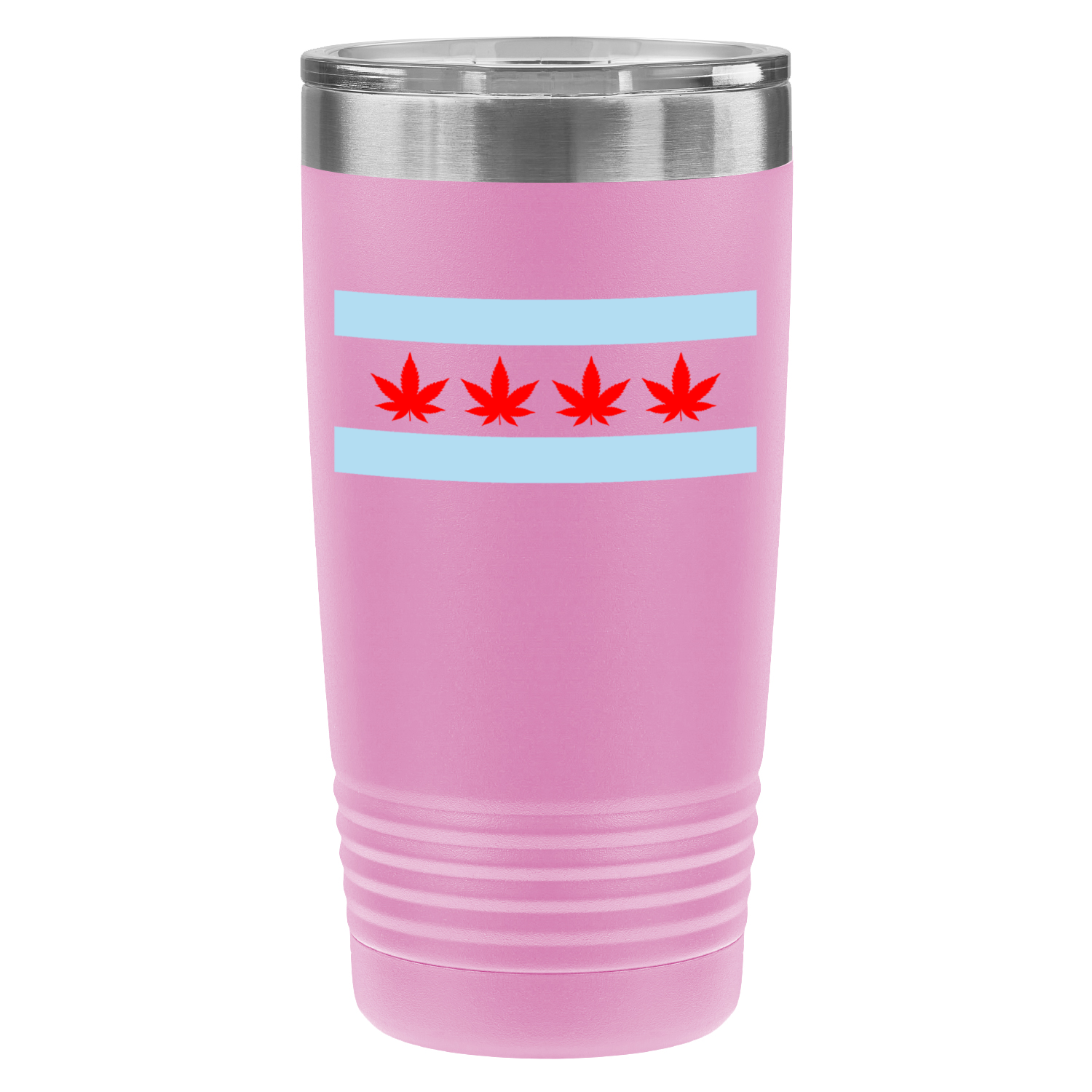 Chicago Flag Four Pot Leaf 20oz UV Tumbler