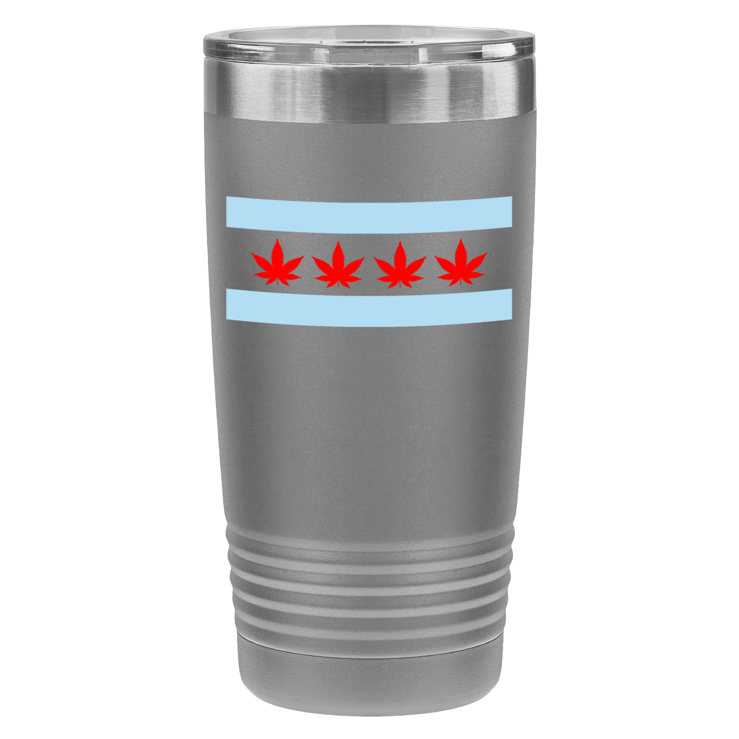 Chicago Flag Four Pot Leaf 20oz UV Tumbler