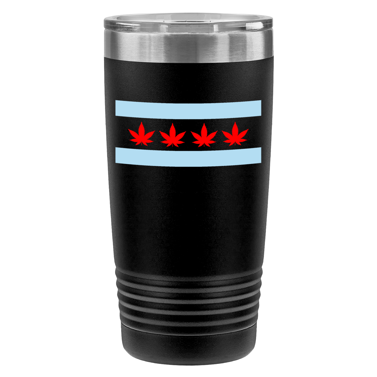 Chicago Flag Four Pot Leaf 20oz UV Tumbler