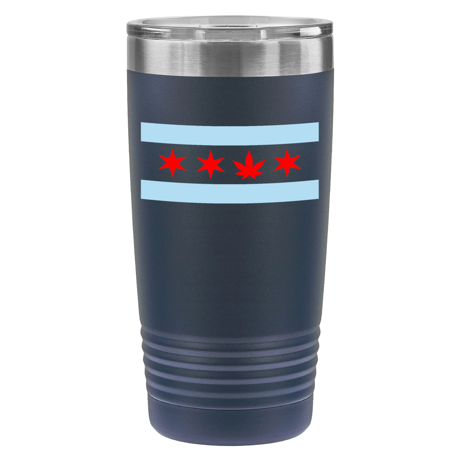 Chicago Flag Single Pot Leaf 20oz UV Tumbler