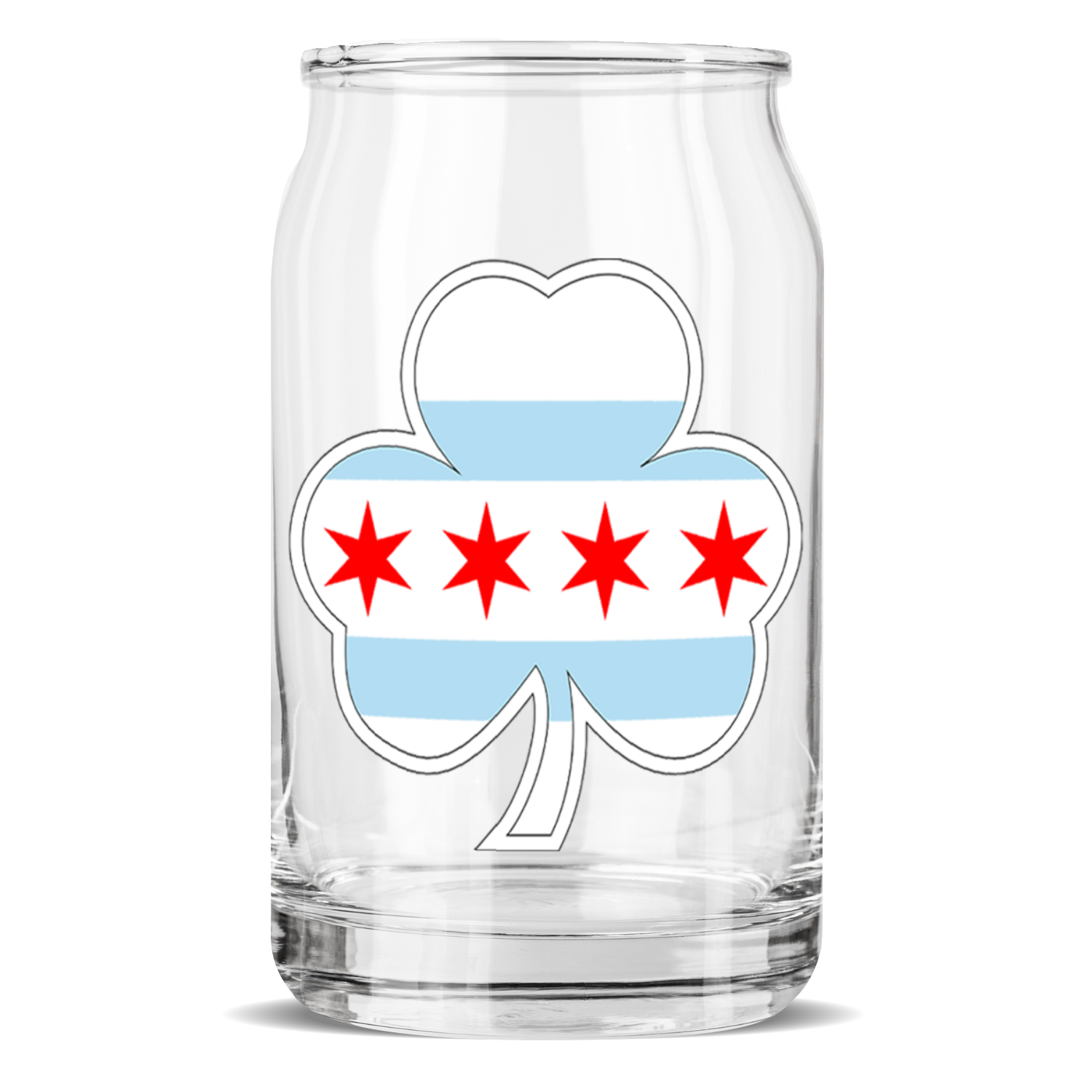 Chicago Flag Shamrock St. Patty’s Sculptured Glass