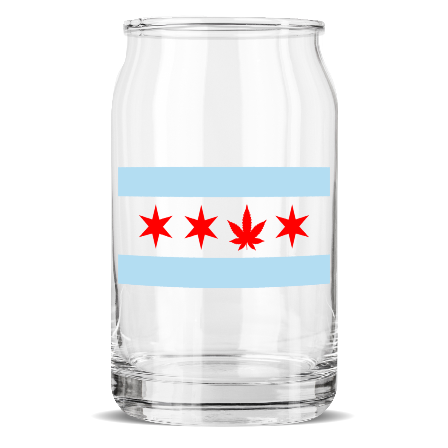 Chicago Flag Single pot Leaf Sculptured Glass