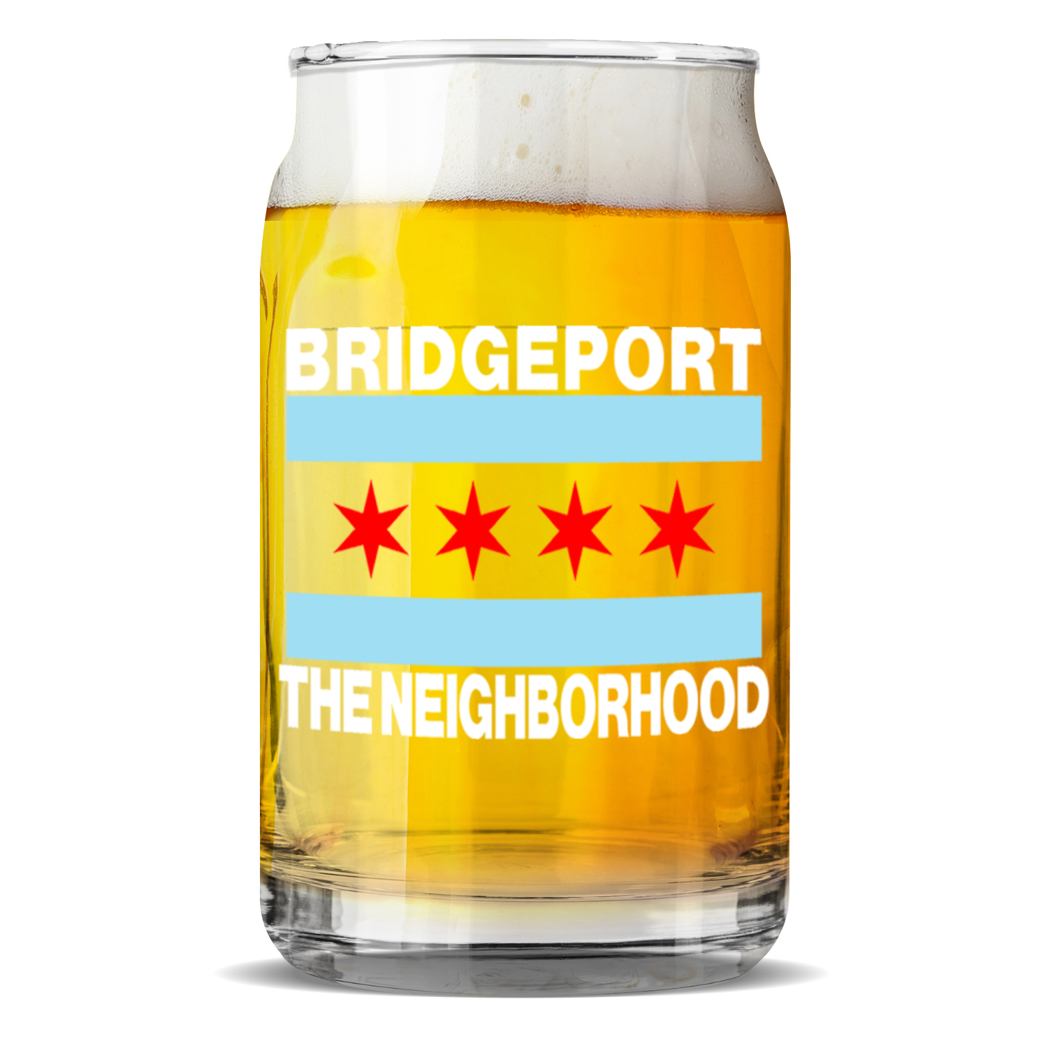Chicago Flag Bridgeport Sculptured Glass