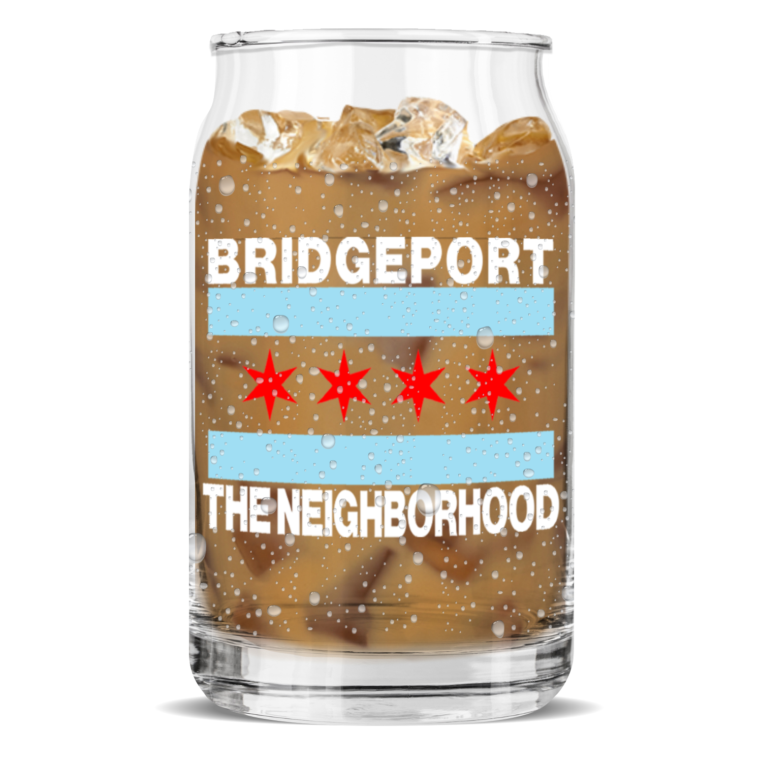 Chicago Flag Bridgeport Sculptured Glass