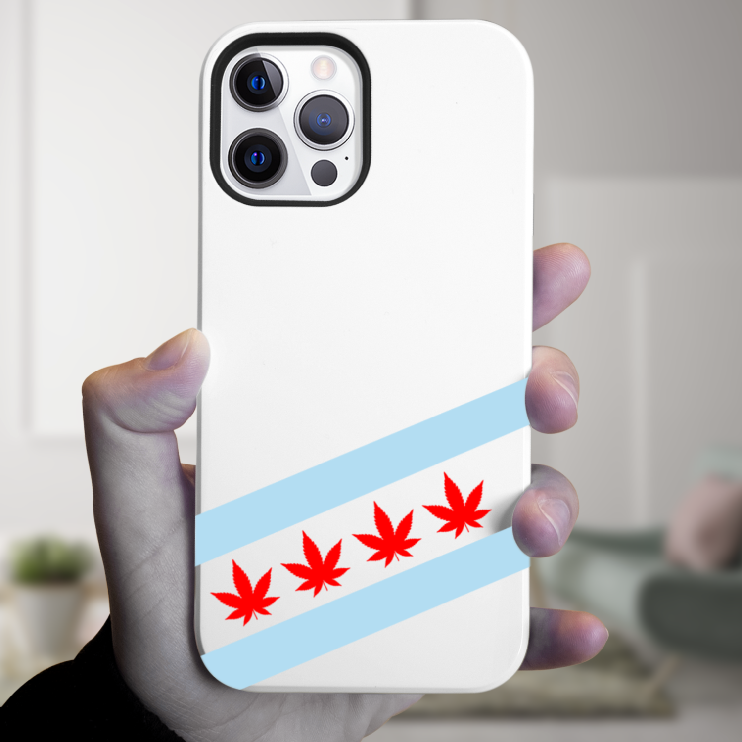 Chicago Flag Four Pot Leaf Tough Phone Case