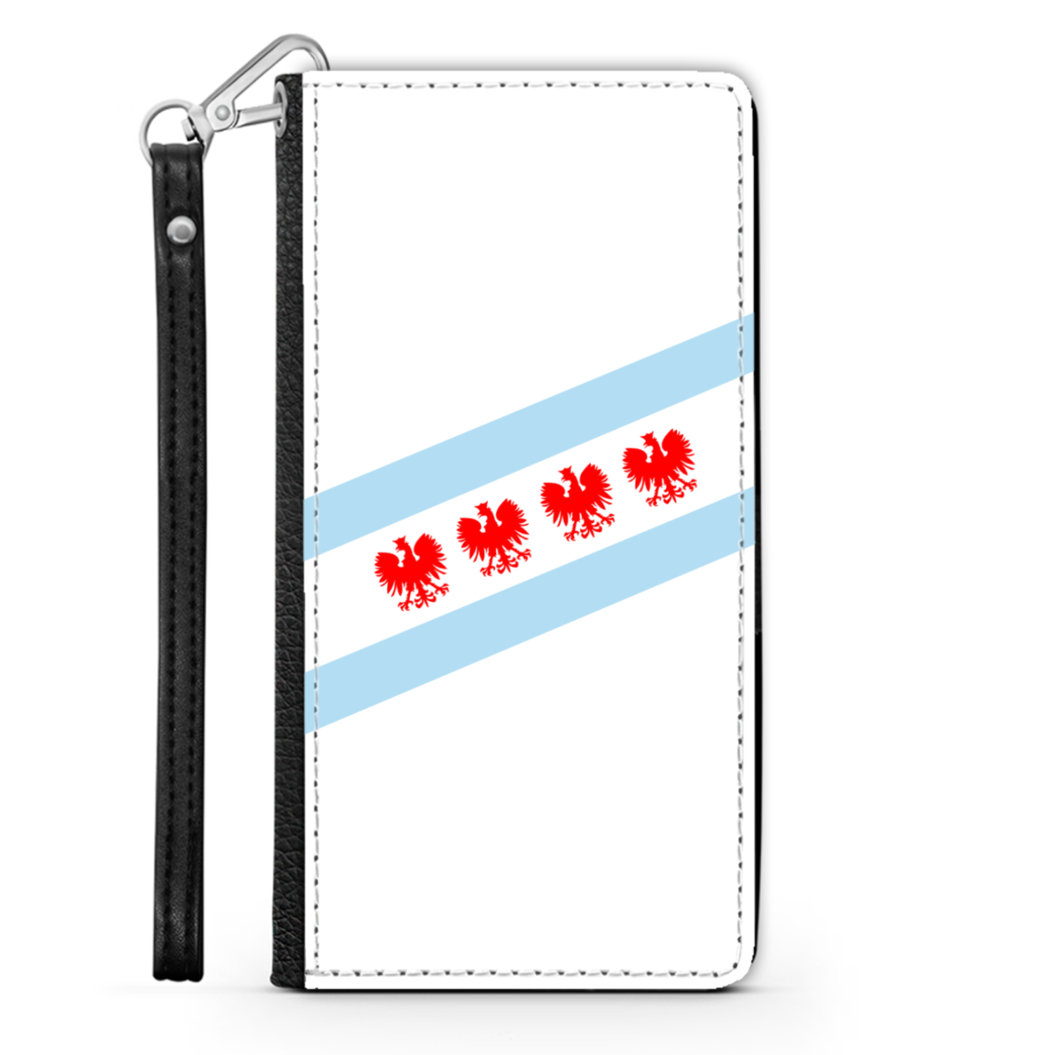 Chicago Flag Polish Four Eagle Wallet Phone Case