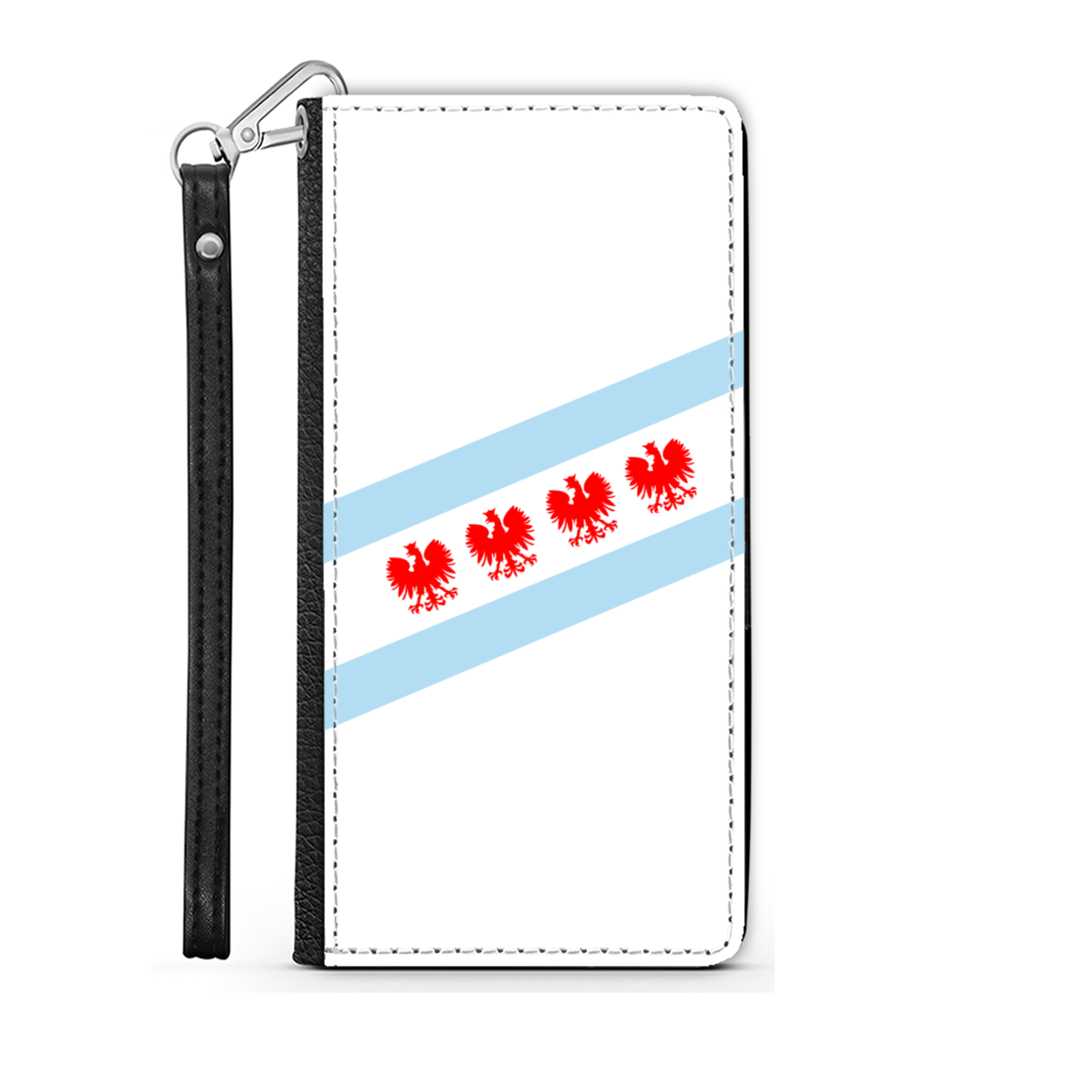 Chicago Flag Polish Four Eagle Wallet Phone Case