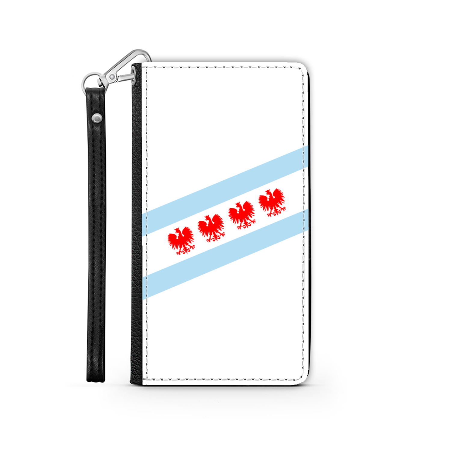 Chicago Flag Polish Four Eagle Wallet Phone Case