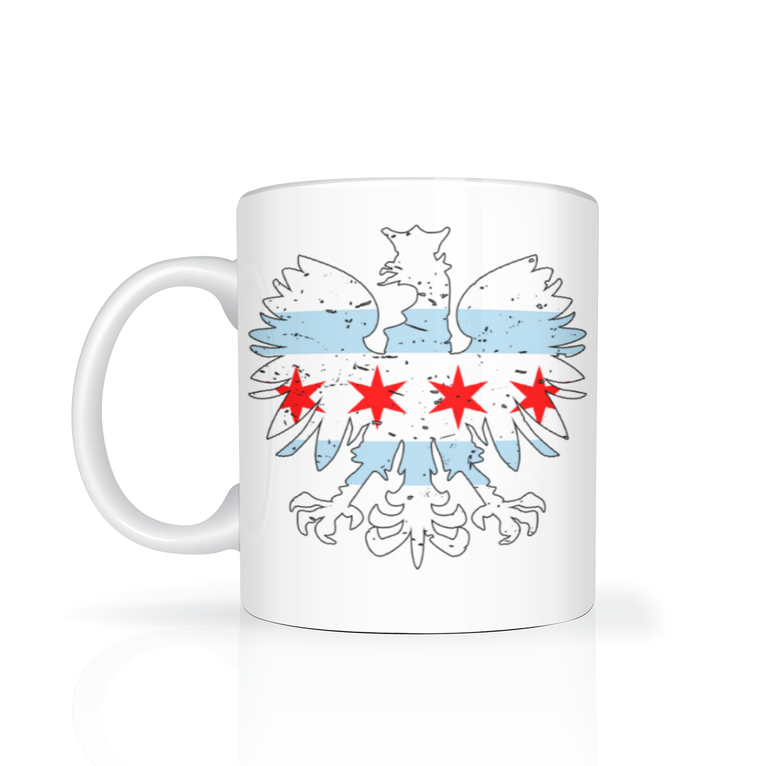 Chicago Flag Polish Eagle 2 Tone 11oz Mug