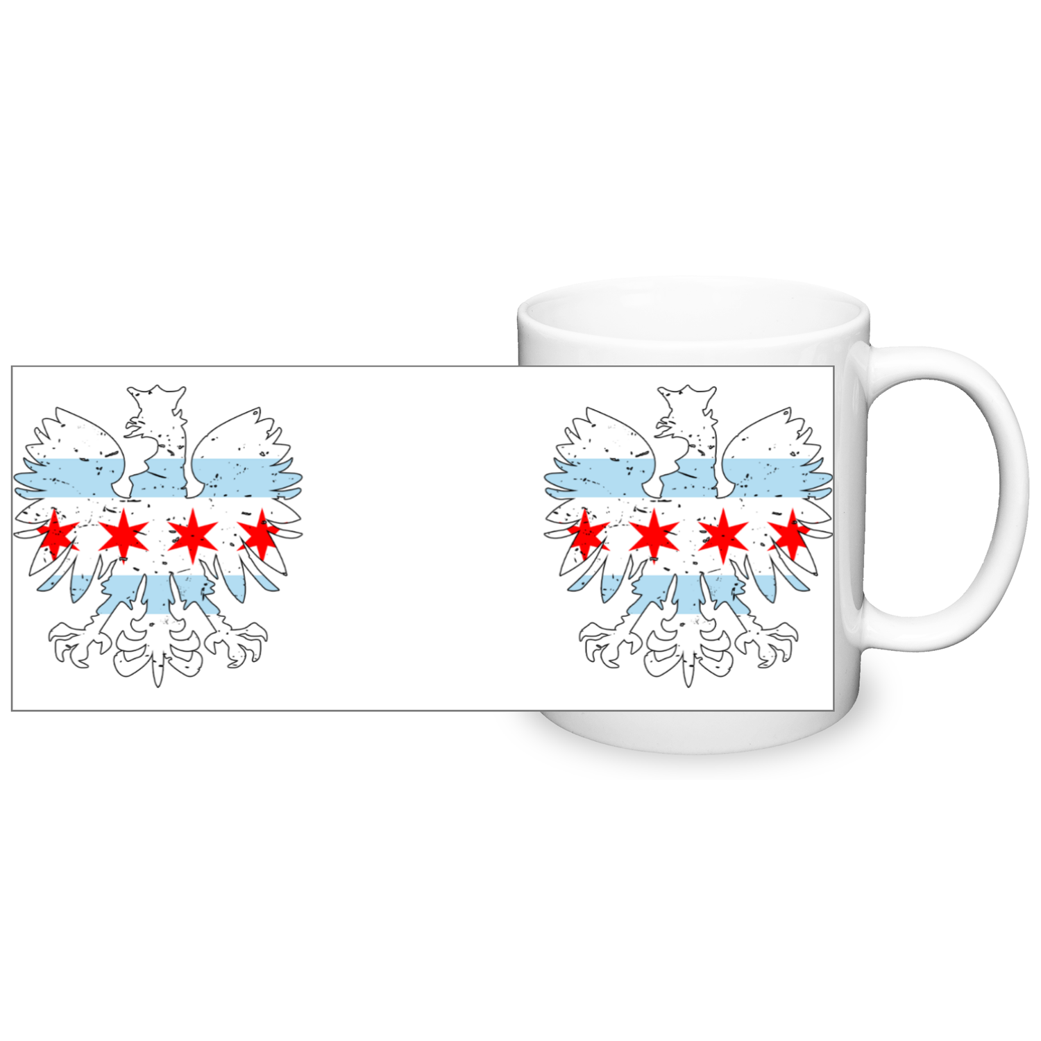 Chicago Flag Polish Eagle 2 Tone 11oz Mug