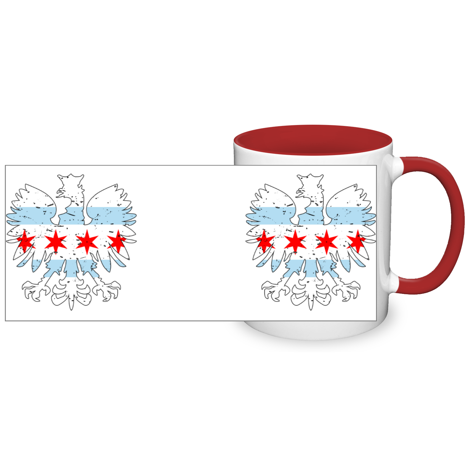 Chicago Flag Polish Eagle 2 Tone 11oz Mug