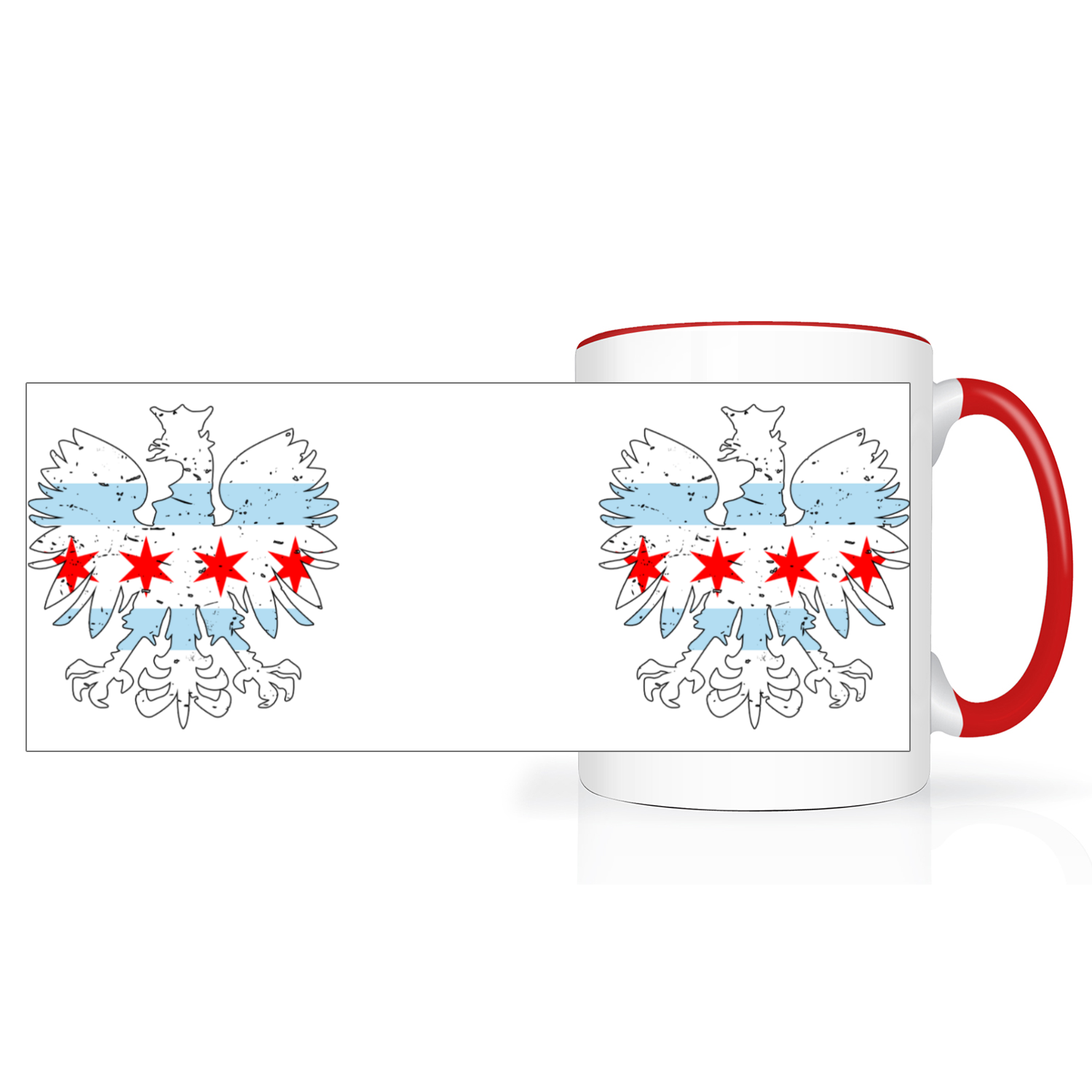 Chicago Flag Polish Eagle 2 Tone 15oz Mug