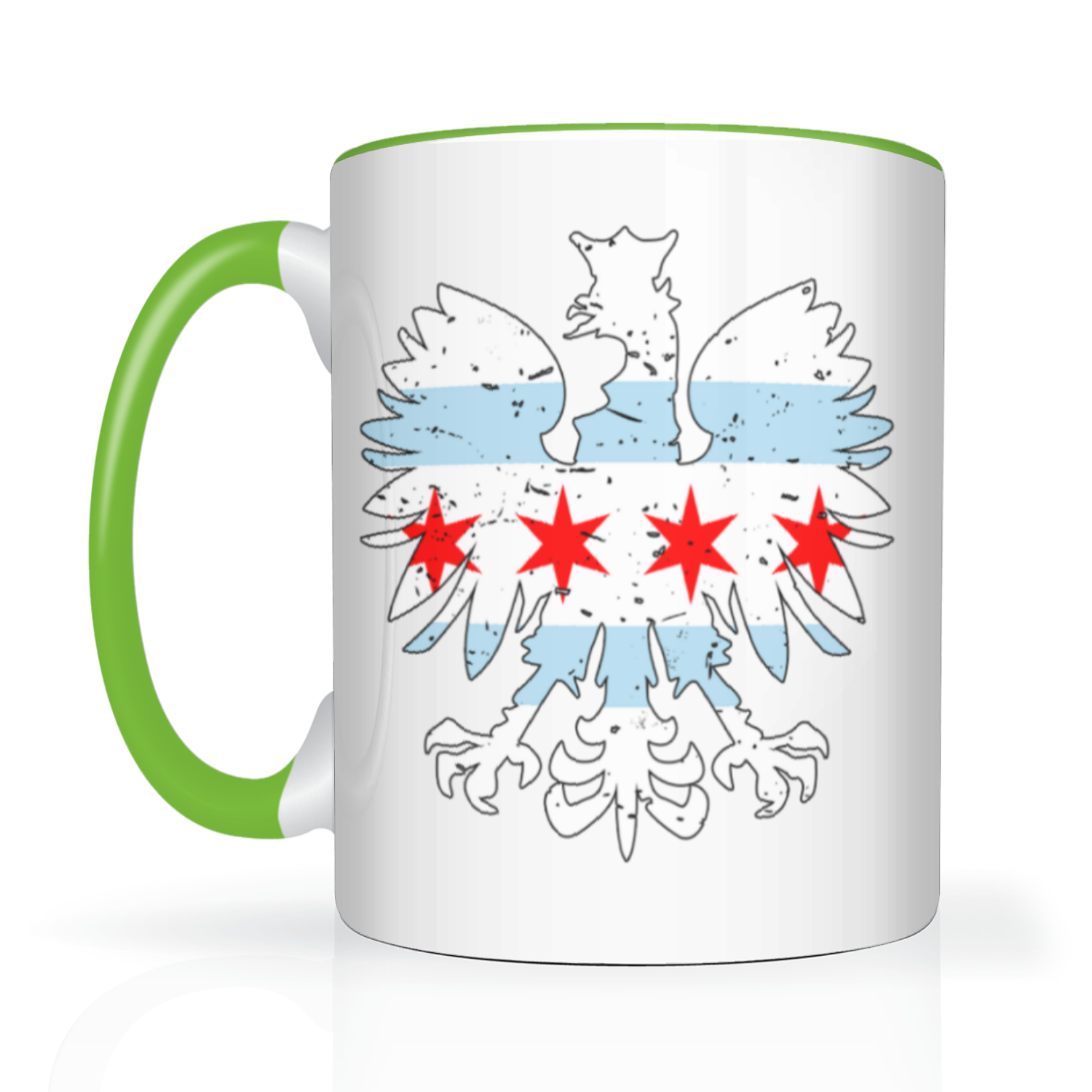 Chicago Flag Polish Eagle 2 Tone 15oz Mug