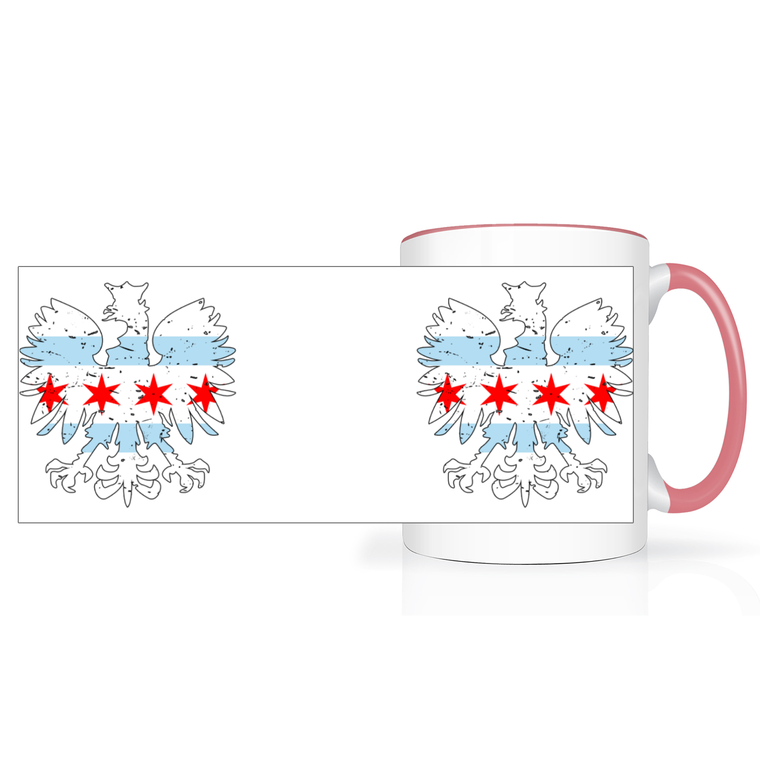 Chicago Flag Polish Eagle 2 Tone 15oz Mug