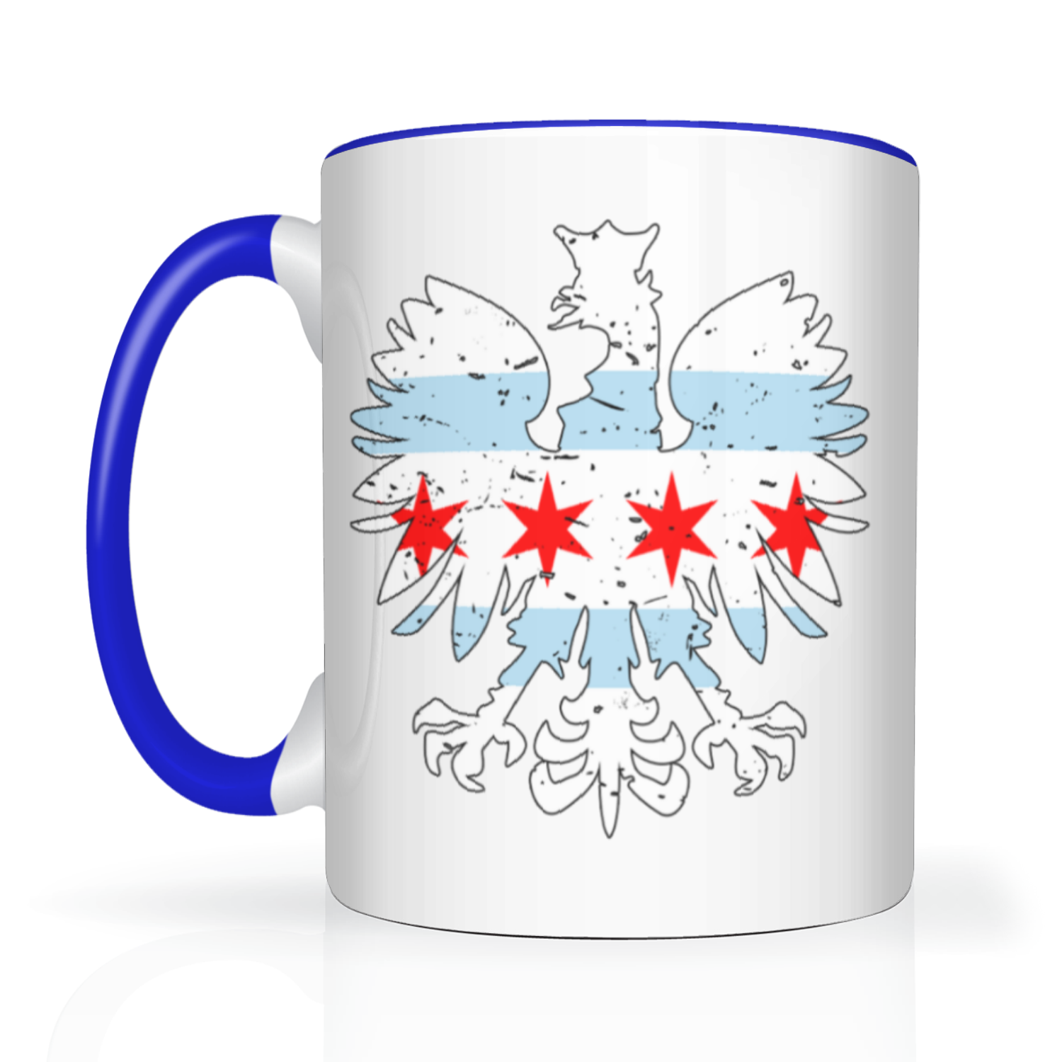 Chicago Flag Polish Eagle 2 Tone 15oz Mug