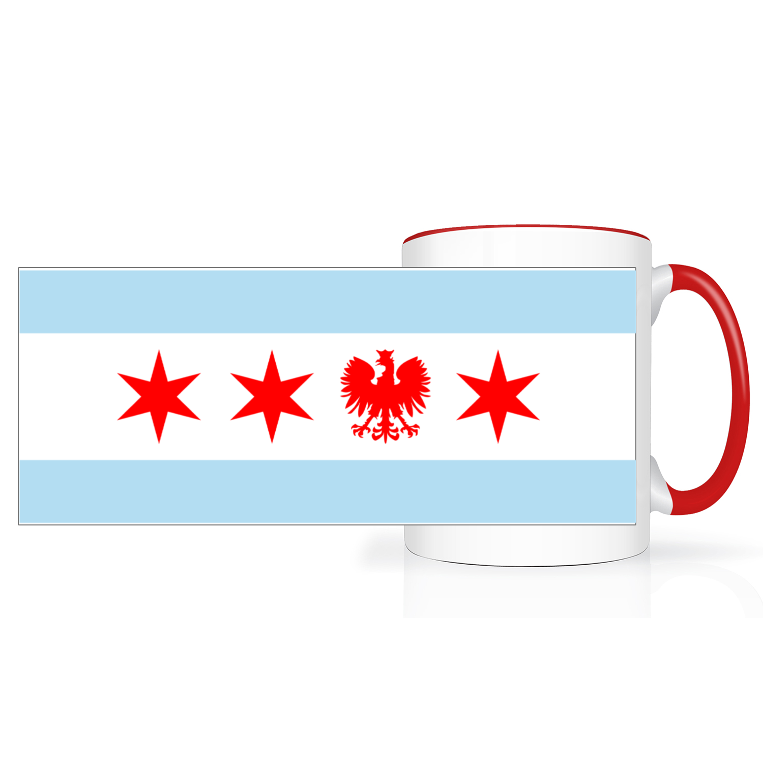 Chicago Flag Polish Single Eagle 2 Tone 15oz Mug