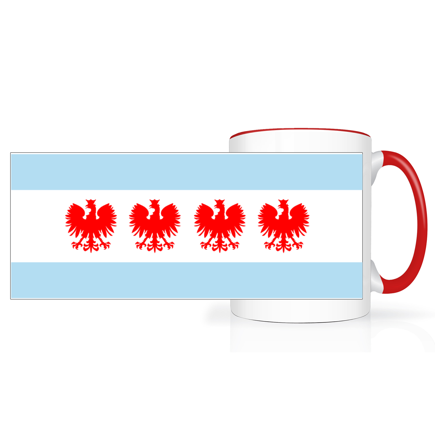 Chicago Flag Polish Four Eagle 2 Tone 15oz Mug