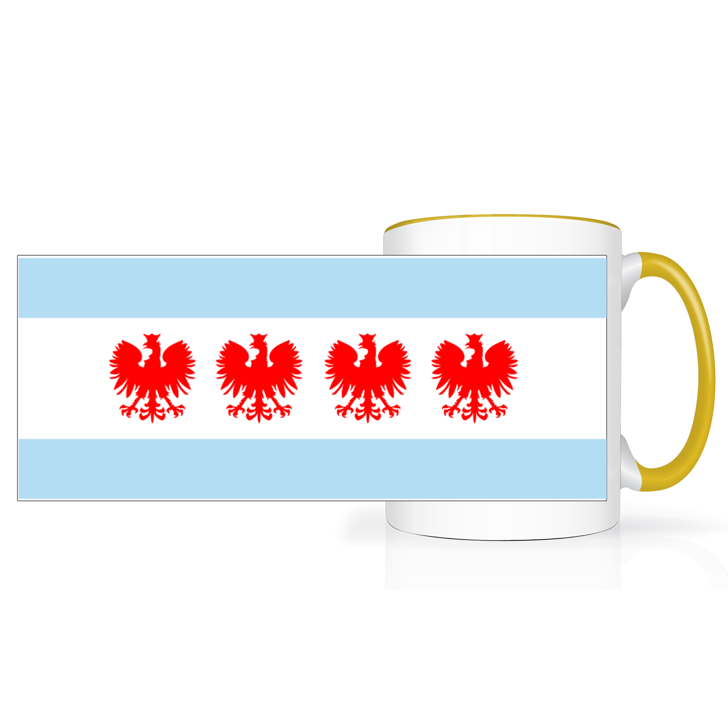 Chicago Flag Polish Four Eagle 2 Tone 15oz Mug