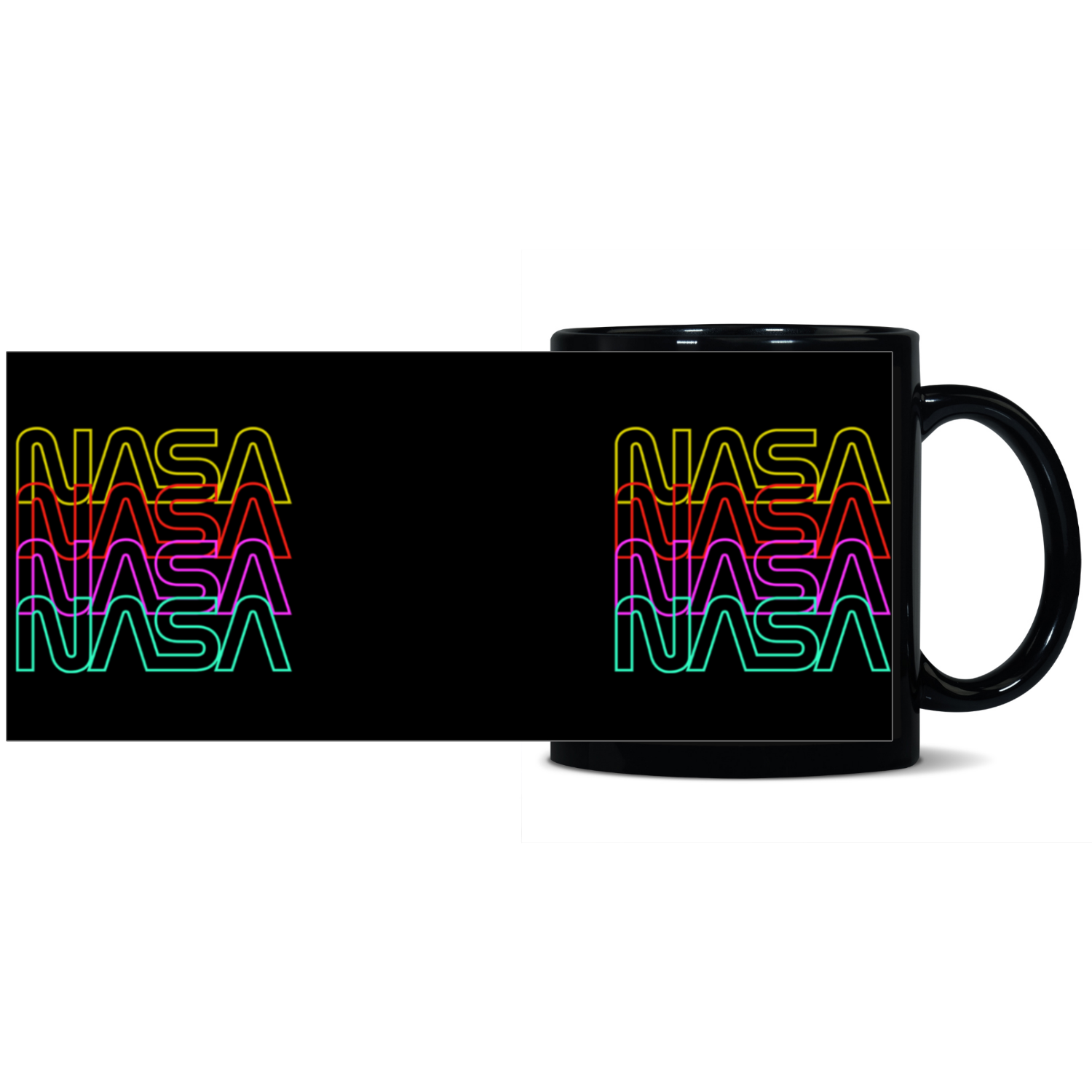 NASA Worm 11oz Black Patch Mug